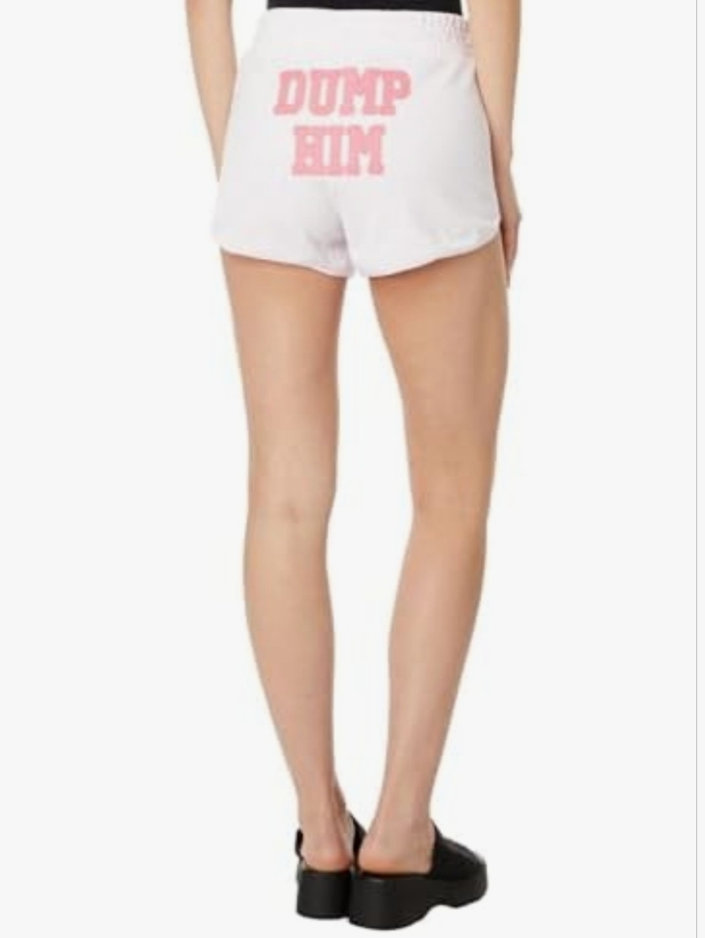 Juicy Couture Velour 'DUMP HIM' Scalloped Shorts In Soft Glow Pink S - Picture 6 of 11